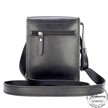 Мужская кожаная сумка "Робин" (черная)