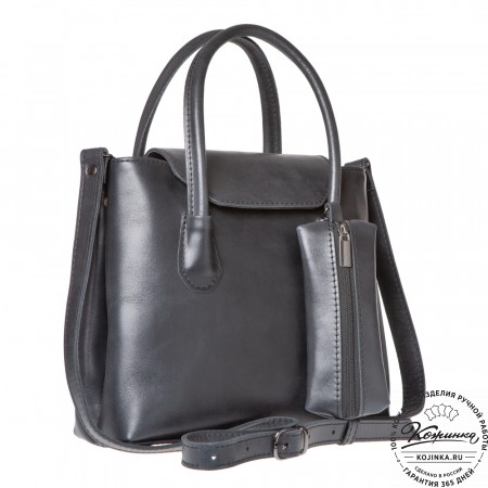 Женская кожаная сумка "Ванесса" (чёрная)