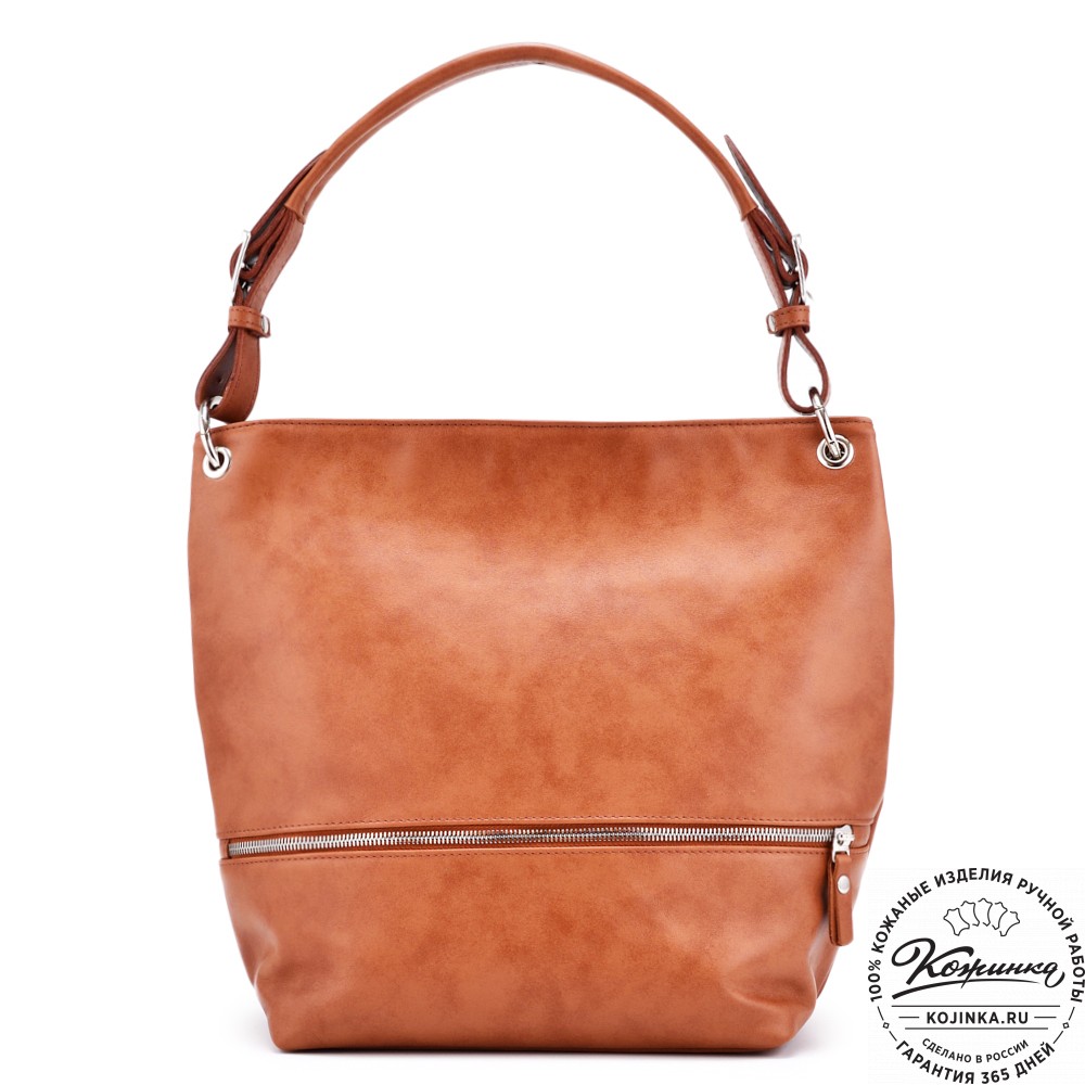 Женская кожаная сумка "Бэлла" (рыжая гладкая кожа)