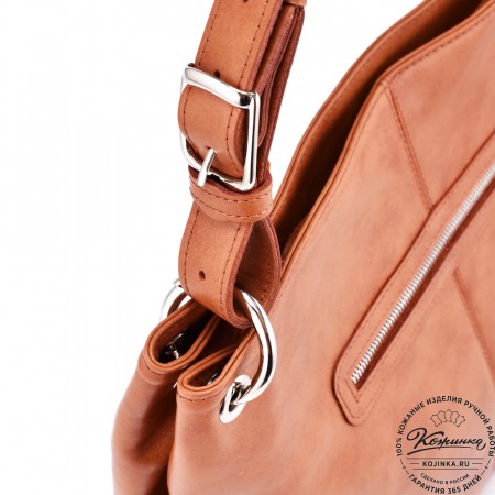 Женская кожаная сумка "Бэлла" (рыжая гладкая кожа)