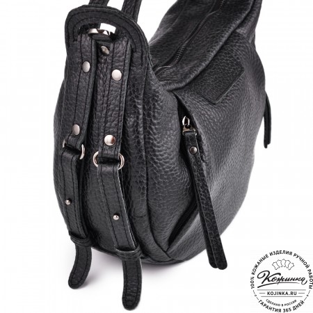 Женская кожаная сумка "Техас" (фактура чёрная)