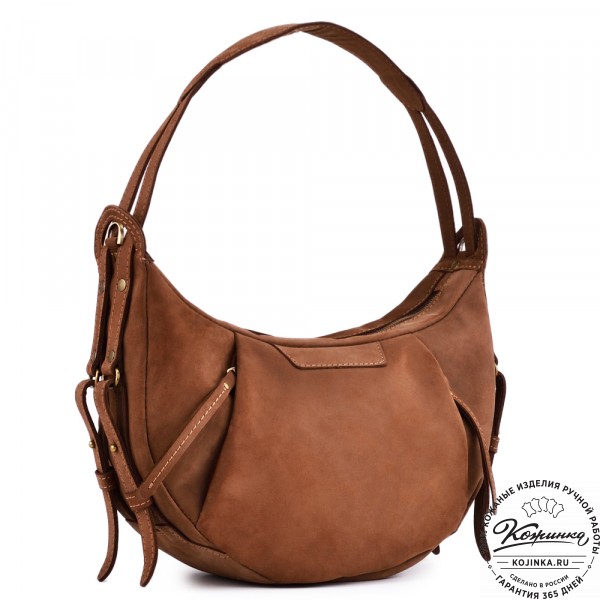 Женская кожаная сумка "Техас" (коричневый нубук). фото 1