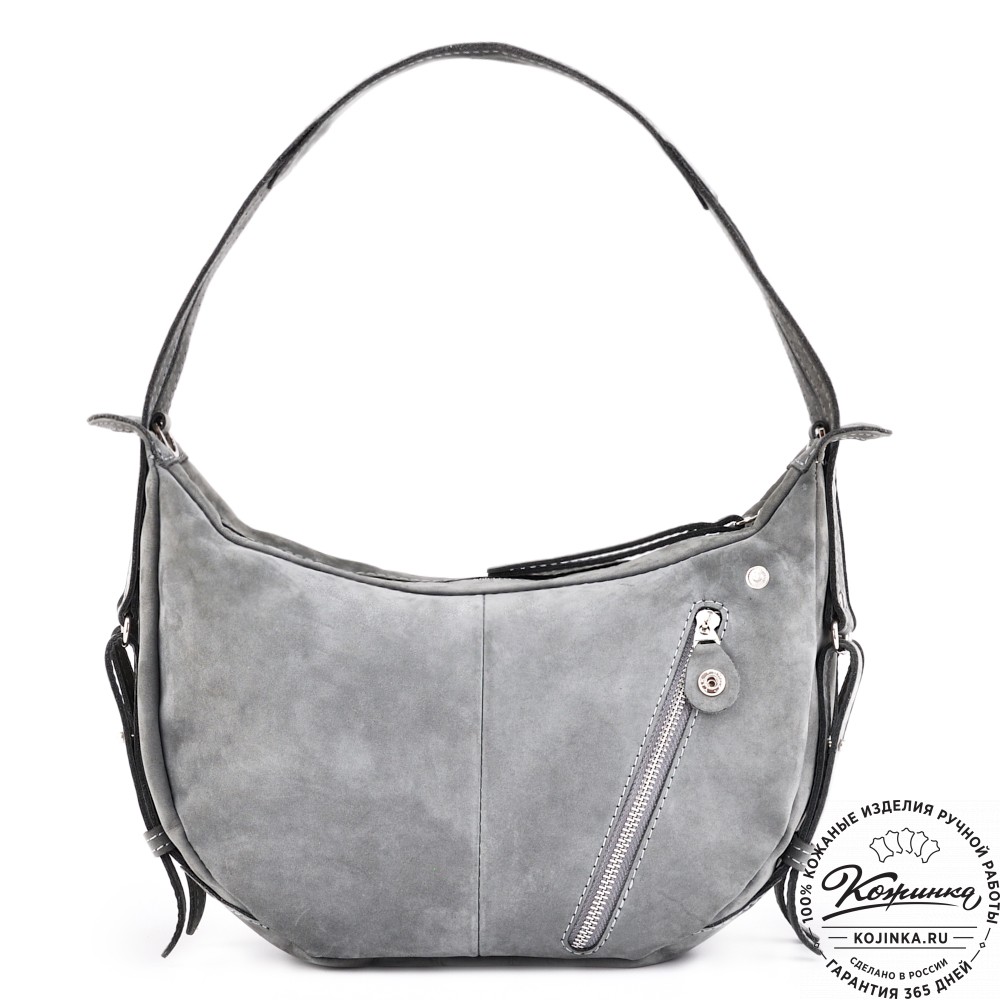 Женская кожаная сумка "Техас" (серый нубук)