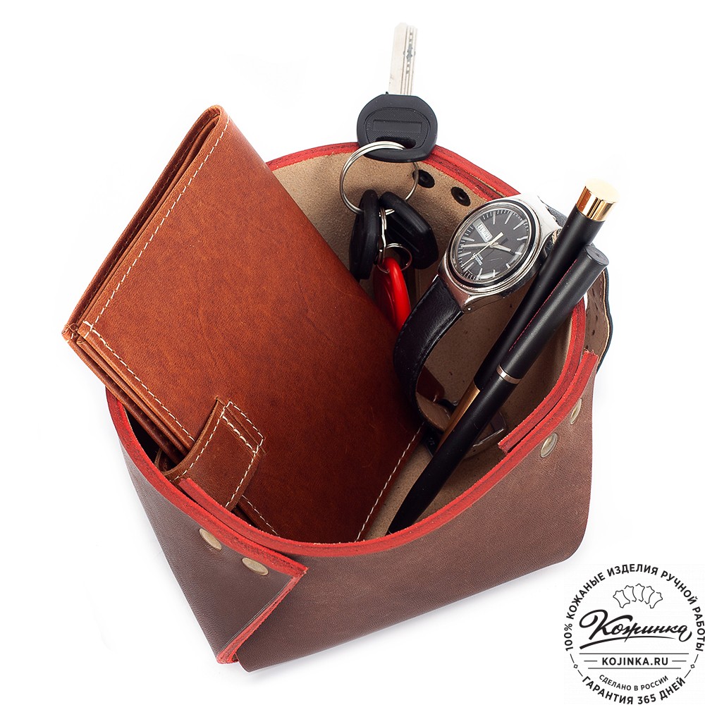 Кожаная шкатулка "Тюби" (коричневая)