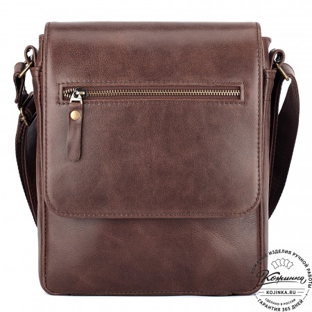 Мужская кожаная сумка "Вильнюс" (коричневая)