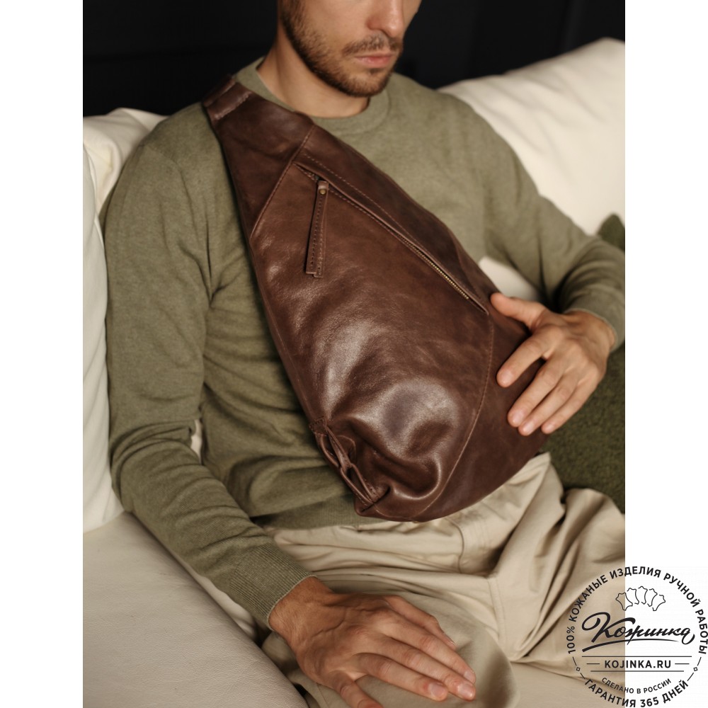 Кожаный рюкзак "Африка" (синий)