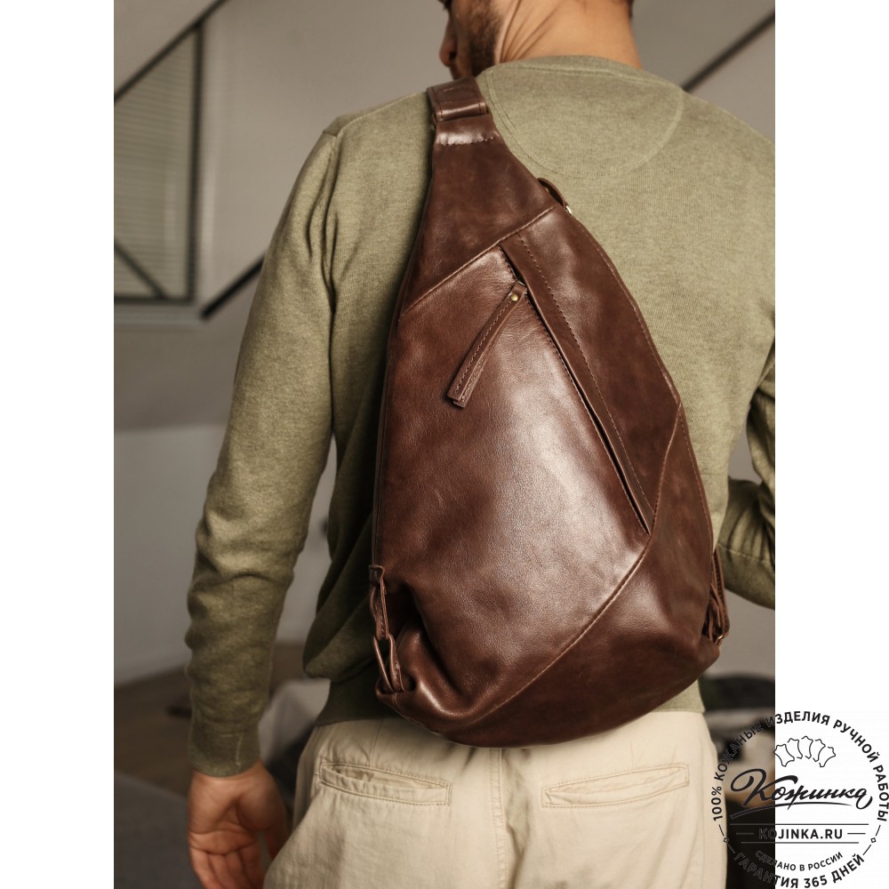 Кожаный рюкзак "Африка" (синий)