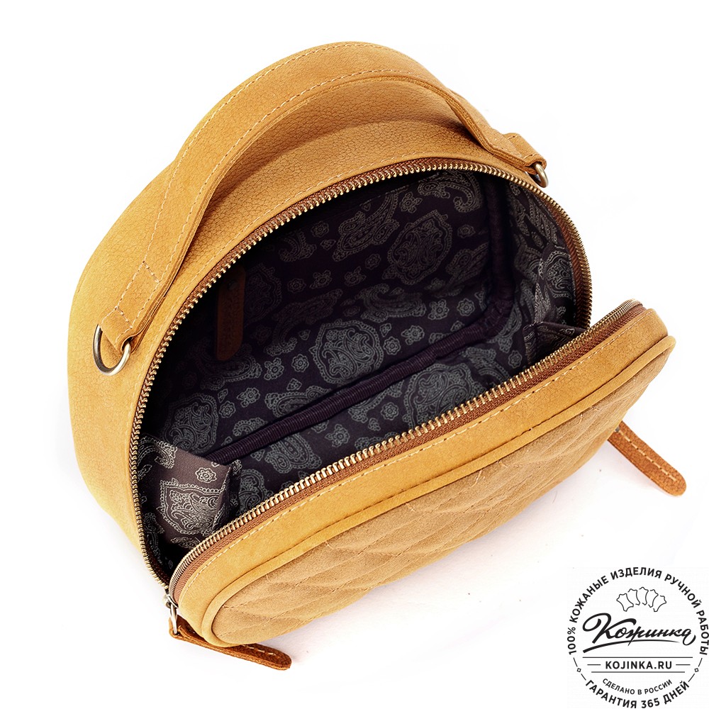 Женская кожаная сумка "Селин" (охра)