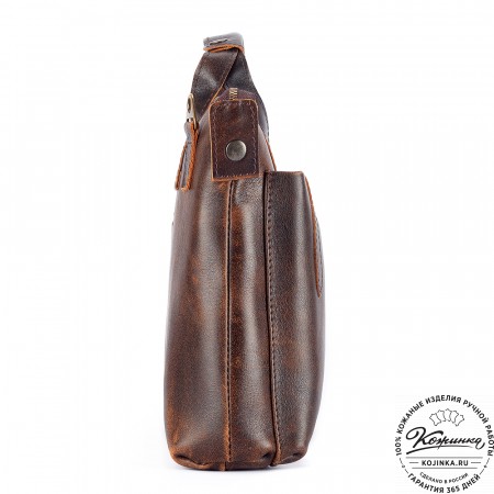 Кожаная деловая сумка "Стюарт" (коричневый эксклюзив)