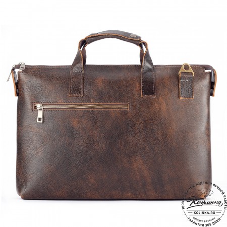 Кожаная деловая сумка "Стюарт" (коричневый эксклюзив)