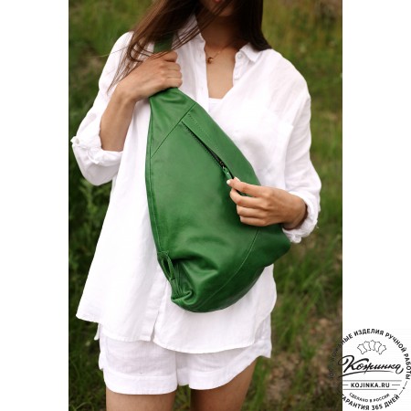 Кожаный рюкзак "Африка" (синий)