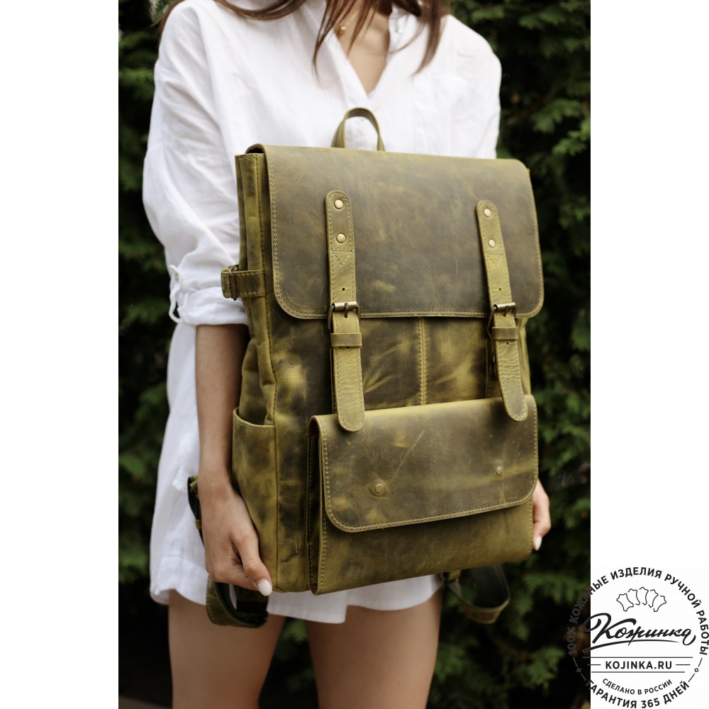 Кожаный рюкзак "Индиго" (рыжий крейзи)