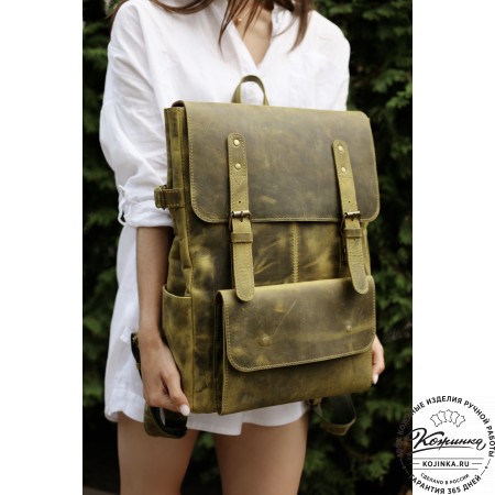 Кожаный рюкзак "Индиго" (рыжий крейзи)