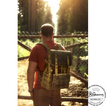 Кожаный рюкзак "Индиго" (рыжий крейзи)