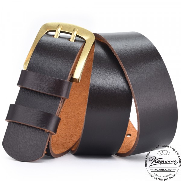  Кожаный мужской ремень Адам Нью (коричневый). фото 1