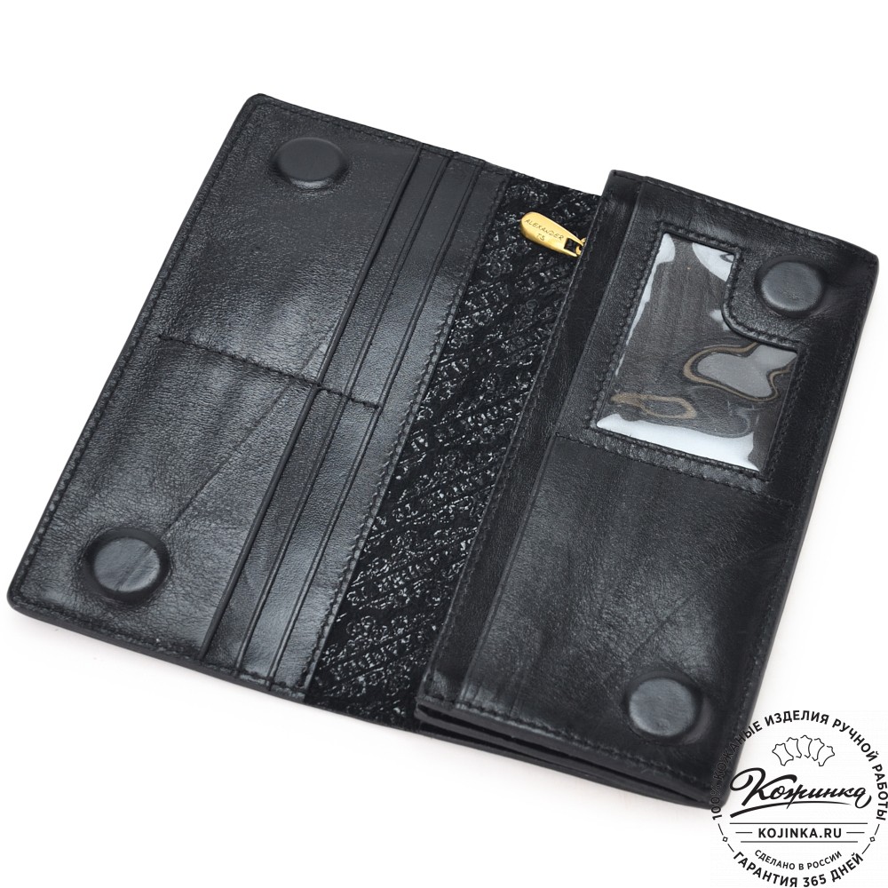 Кожаное портмоне "Монако" "Лис в очках"