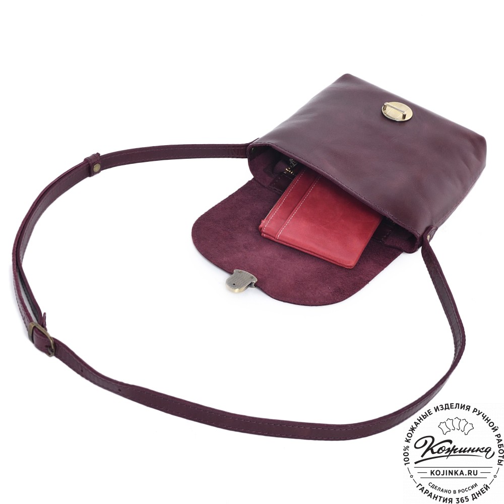  Кожаная сумка "Калифорния Нью" (бордо)