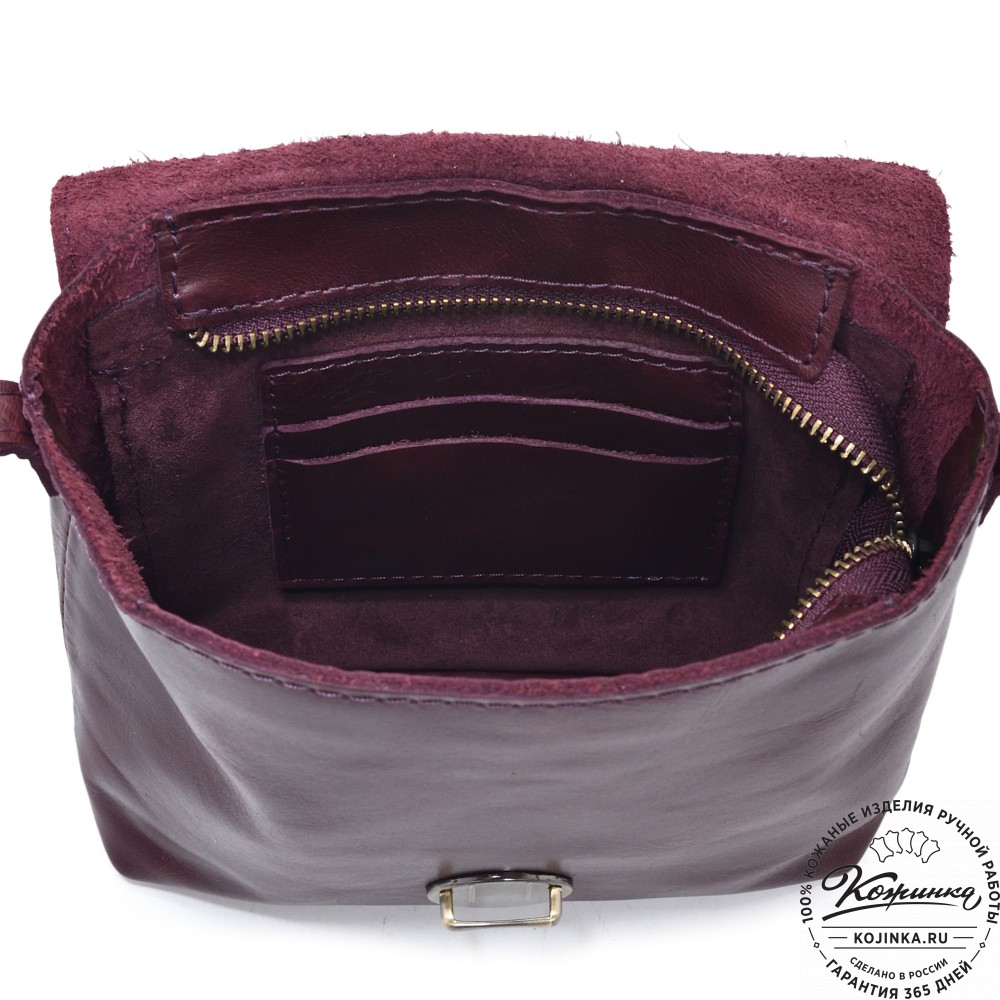  Кожаная сумка "Калифорния Нью" (бордо)