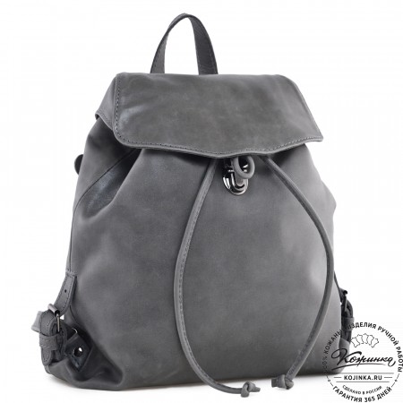  Женский кожаный рюкзак "Паулина" (серый)
