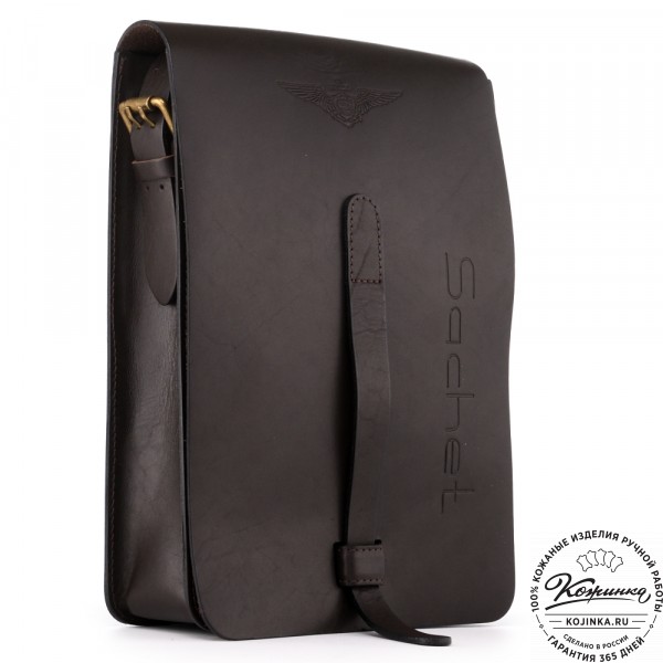 Кожаная сумка "Штурман" (тёмно-коричневая). фото 1