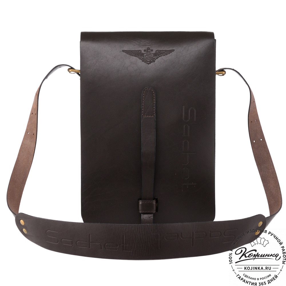 Кожаная сумка "Штурман" (тёмно-коричневая)
