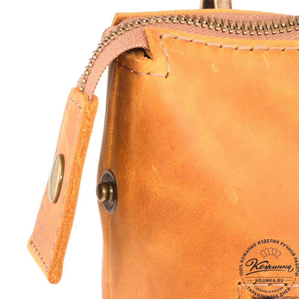 Кожаная деловая сумка "Стюарт" (рыжая крейзи)