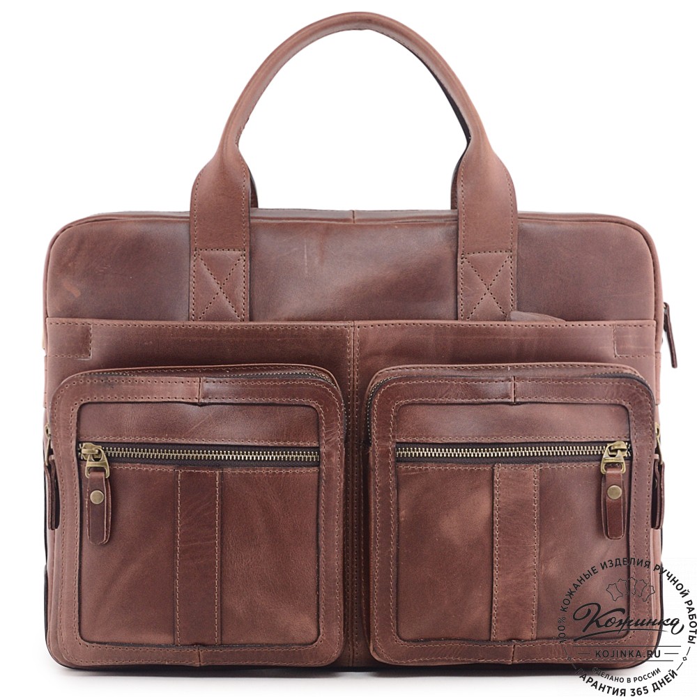  Кожаная деловая сумка "Гильермо" (коричневый воск)