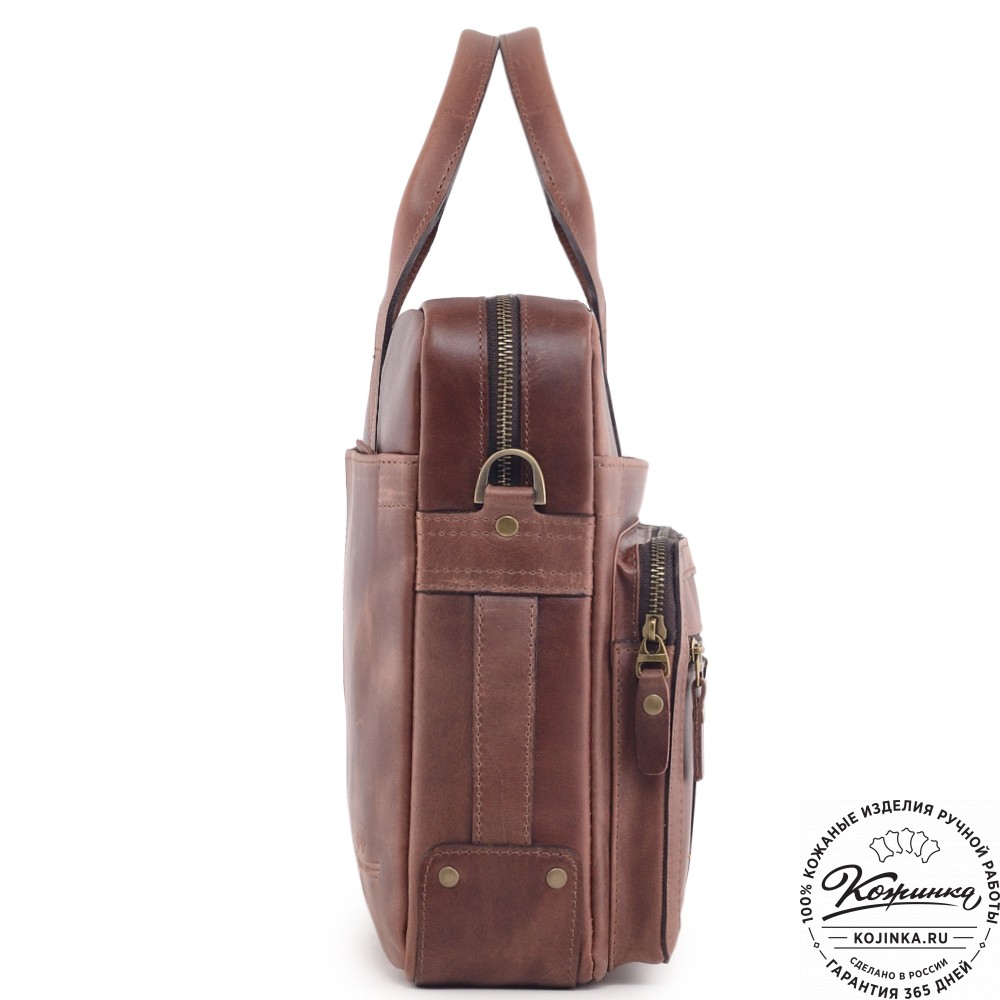  Кожаная деловая сумка "Гильермо" (коричневый воск)