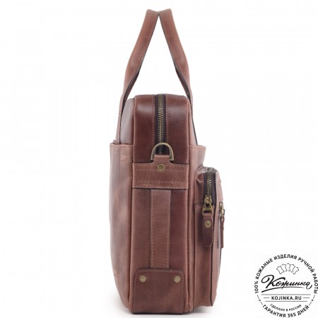  Кожаная деловая сумка "Гильермо" (коричневый воск)