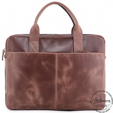  Кожаная деловая сумка "Гильермо" (коричневый воск)