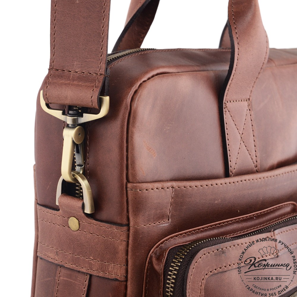  Кожаная деловая сумка "Гильермо" (коричневый воск)