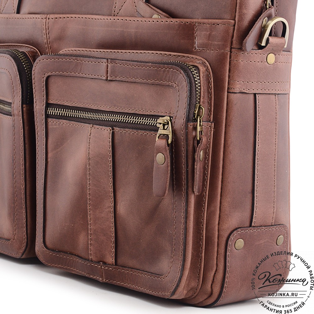  Кожаная деловая сумка "Гильермо" (коричневый воск)