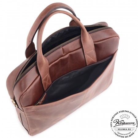  Кожаная деловая сумка "Гильермо" (коричневый воск)