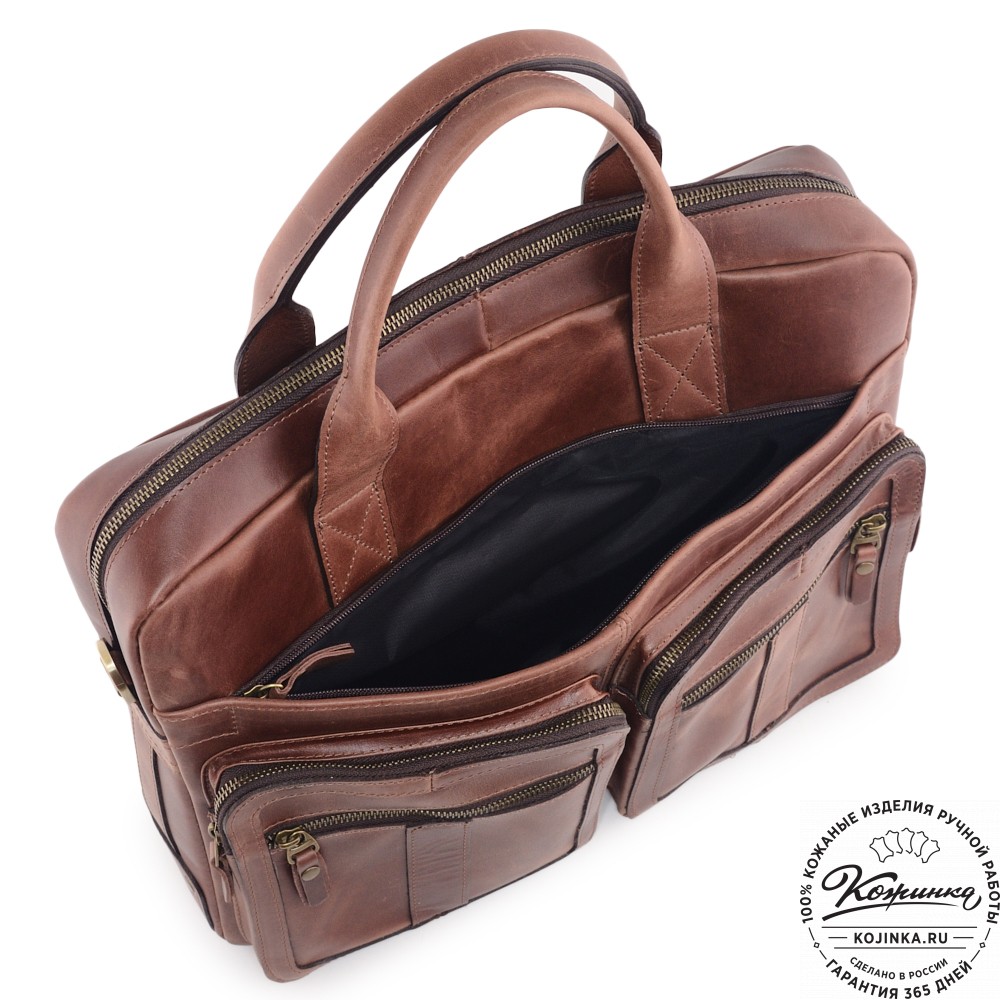  Кожаная деловая сумка "Гильермо" (коричневый воск)