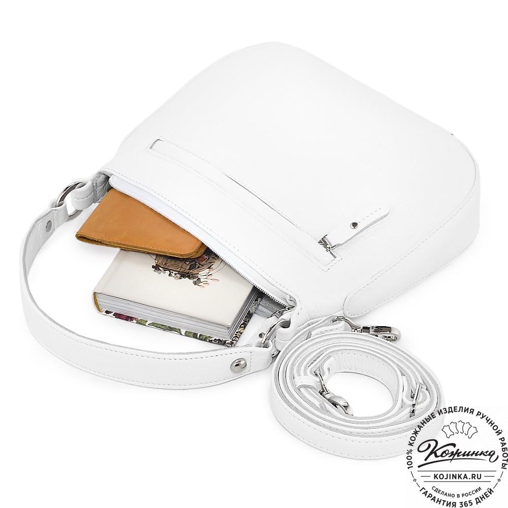  Кожаная женская сумка "Каролина" (белый) 