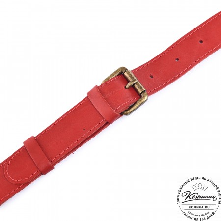  Кожаная сумка на пояс "Рики" (красная)