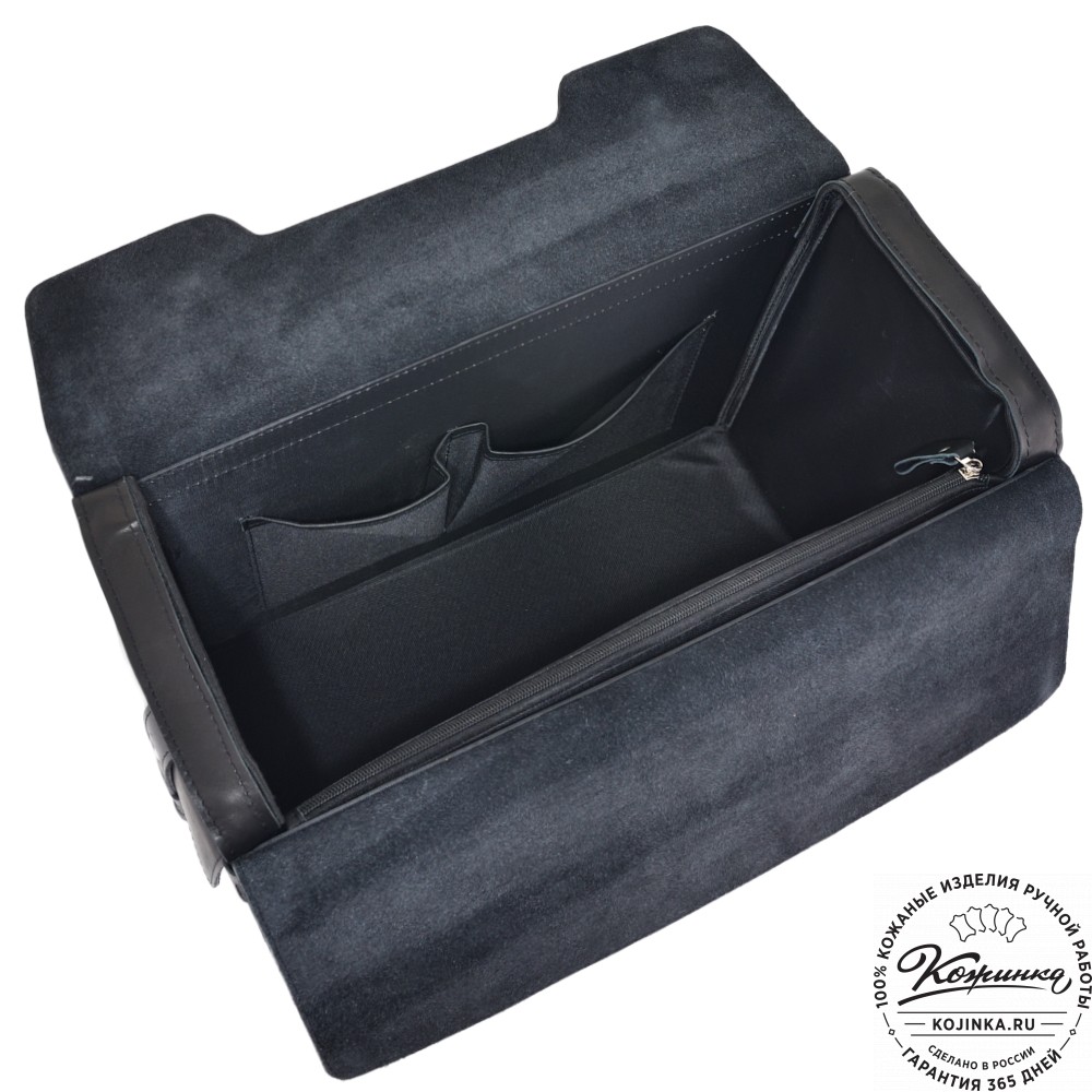 Кожаный портфель-кофр "Корлеоне" (чёрный)