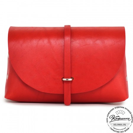  Женская кожаная сумка "Милла макси" (красная) 