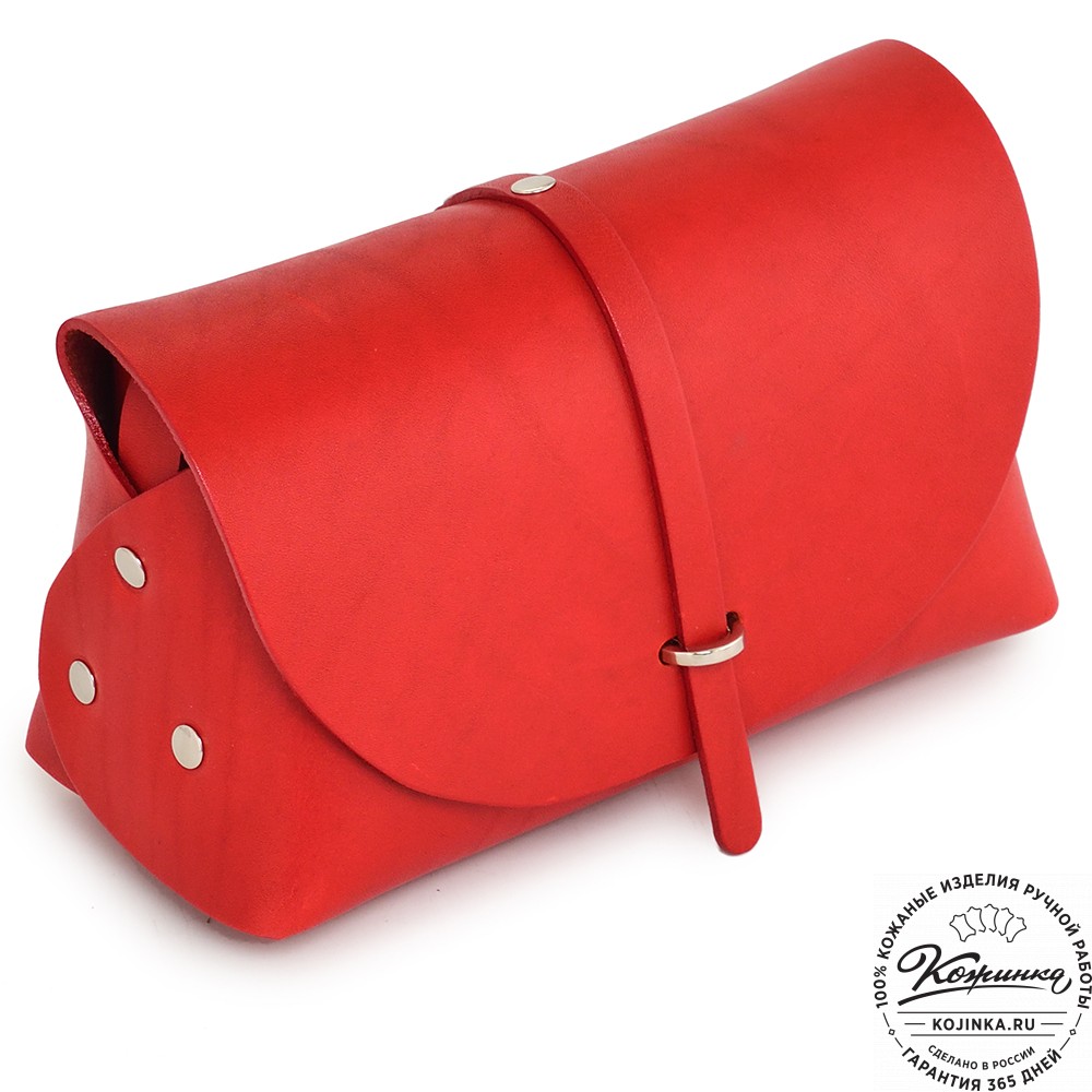  Женская кожаная сумка "Милла макси" (красная) 
