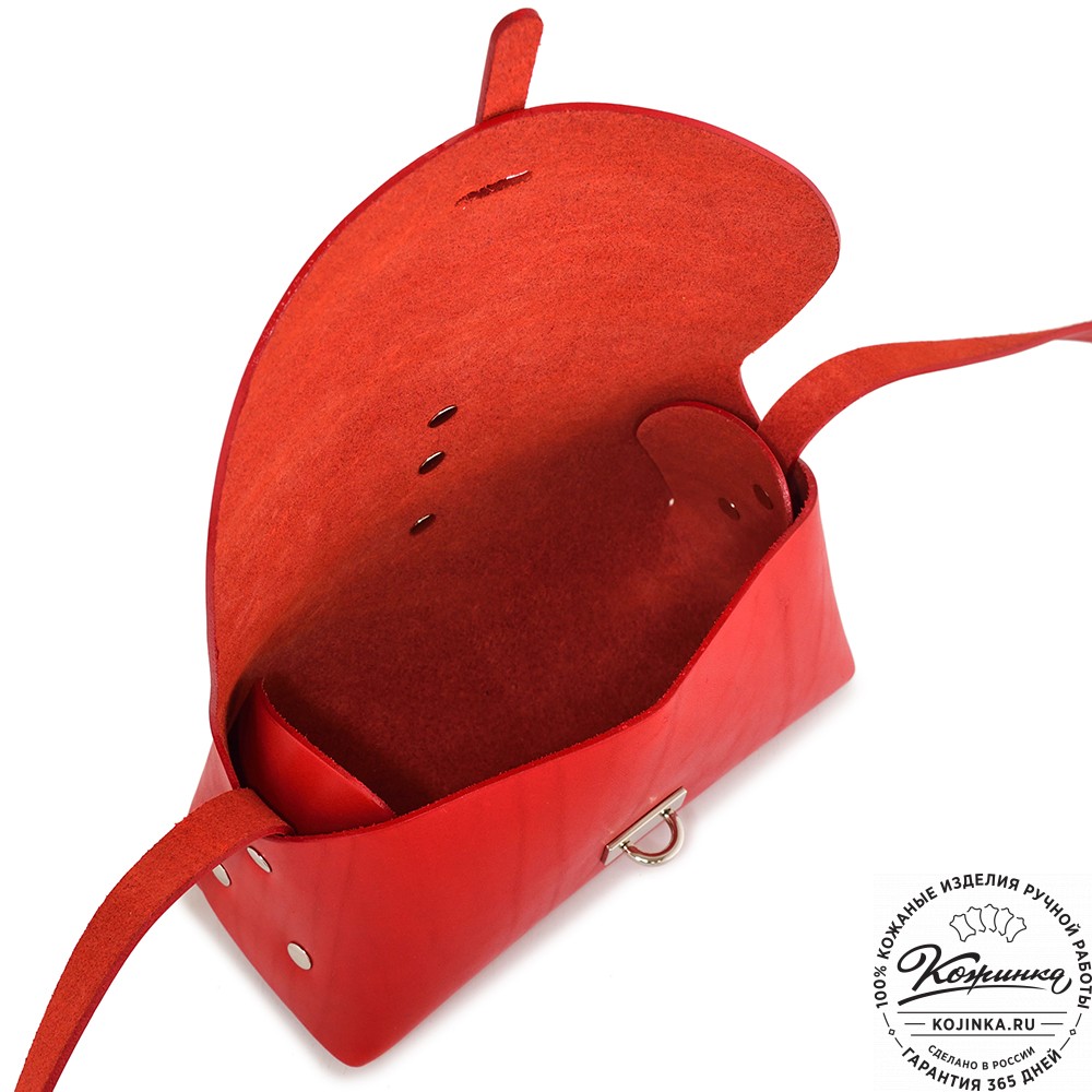  Женская кожаная сумка "Милла макси" (красная) 