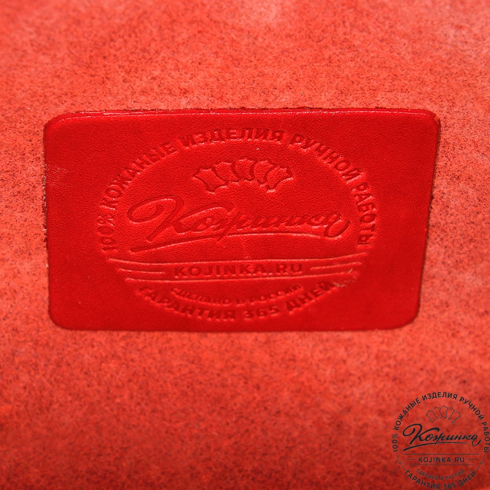  Женская кожаная сумка "Милла макси" (красная) 