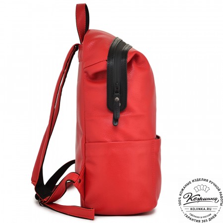Кожаный рюкзак "Аргентум" (красный)