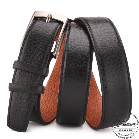 Кожаный ремень  "Сойер" (чёрный)