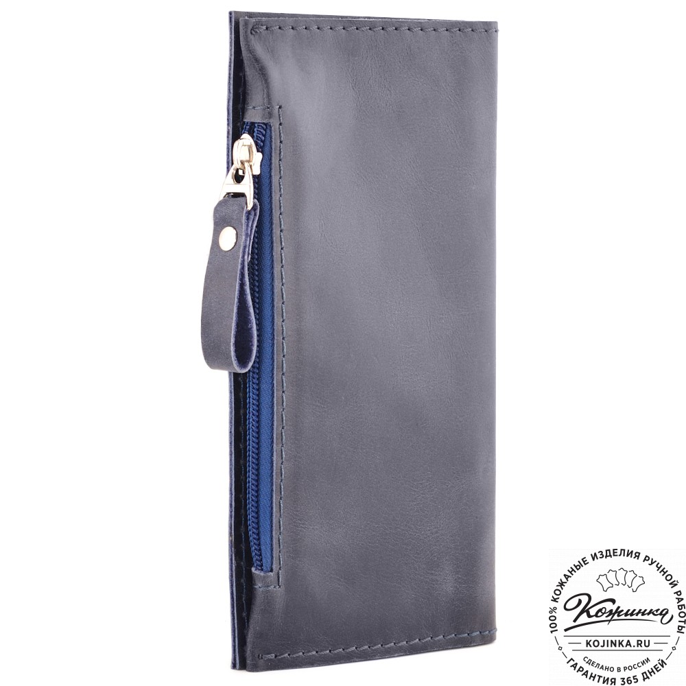  Кожаное портмоне "Арни" (синий антик) 