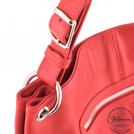Кожаная женская сумка "Бэлла" (красная гладкая кожа)