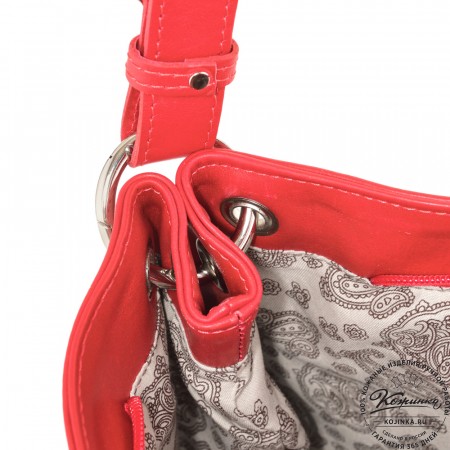 Кожаная женская сумка "Бэлла" (красная гладкая кожа)