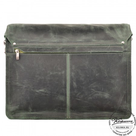 Кожаная сумка "Форман" (изумруд крейзи)