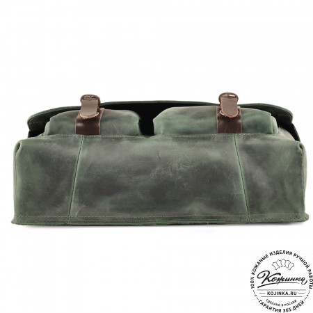 Кожаная сумка "Форман" (изумруд крейзи)