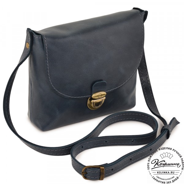  Кожаная сумка "Калифорния Нью" (синяя) . фото 1