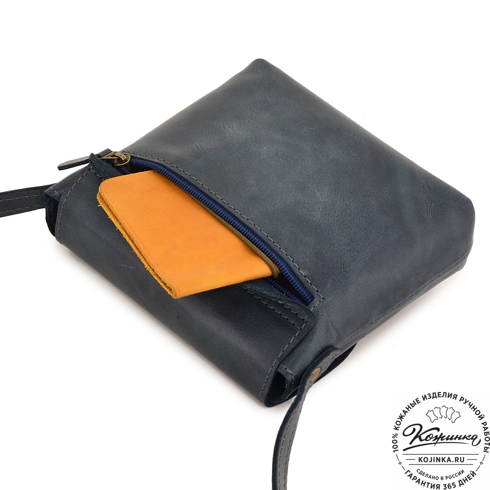  Кожаная сумка "Калифорния Нью" (синяя) 